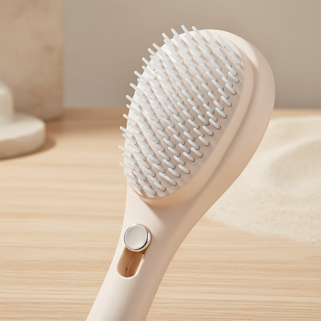 PureEase™ Scalp Massage Comb – Soft Retractable Bristles for Hair Growth & Relaxation