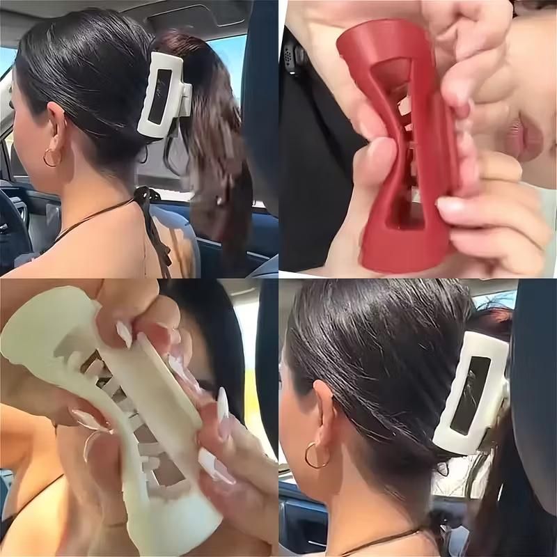 SilkFlex™ Premium Silicone Hair Buckle Set (Pack of 2) – Gentle, Non-Slip Hair Holders for Women (Assorted Colours)