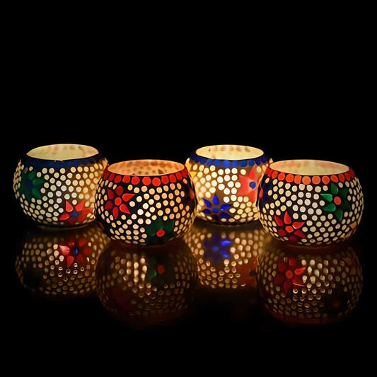 Glass Decorative Mosaic Tea Light Holder