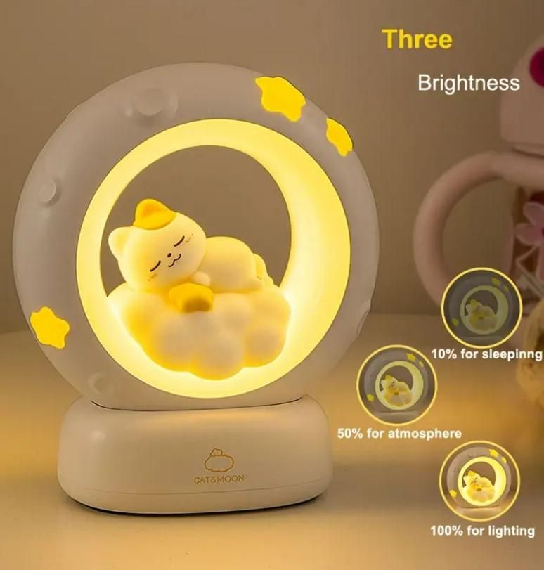 Sleeping Cat LED Night Light Lamp