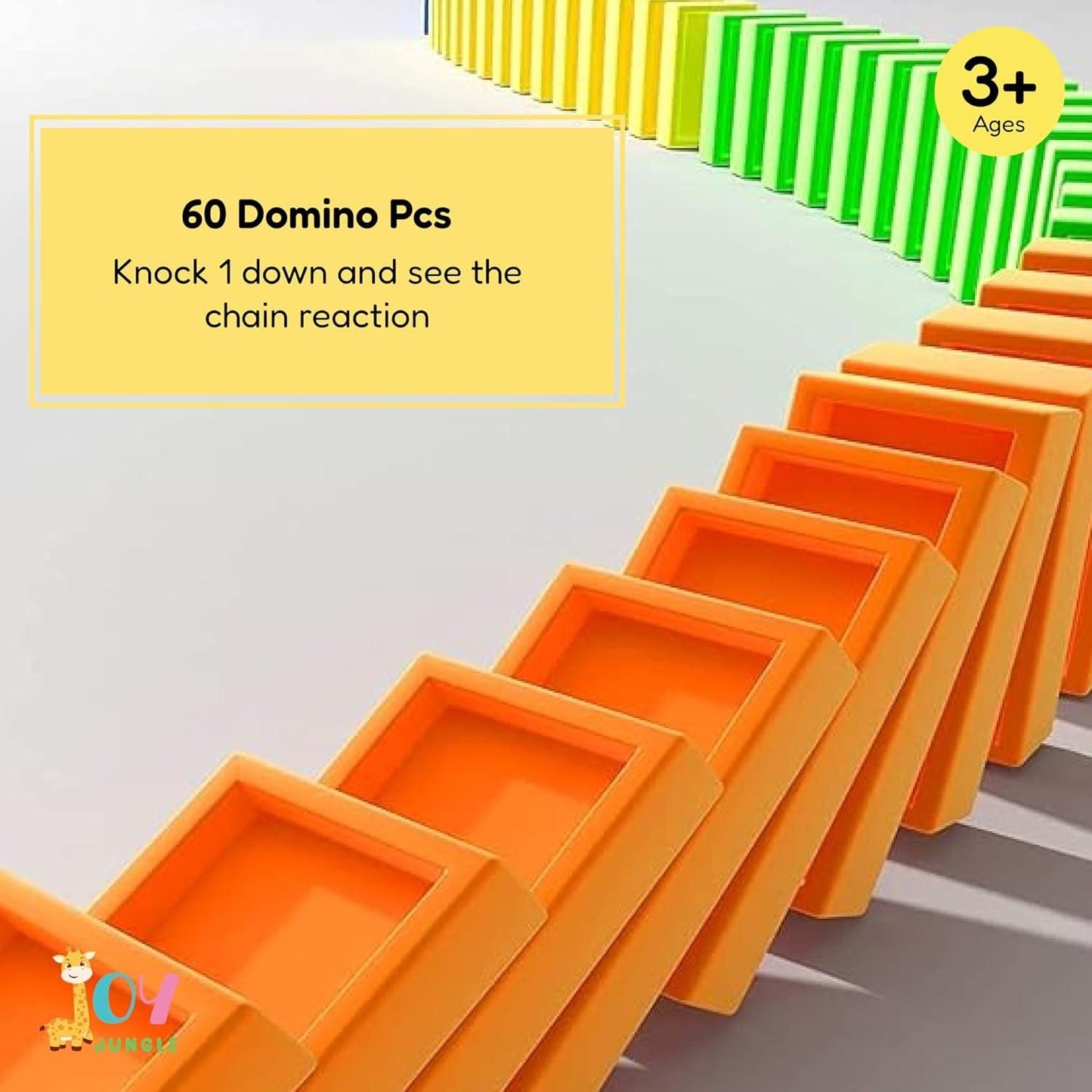 PlayTrack™ Automatic Train Domino Set for Kids – BPA-Free Plastic Toy with Sound Effects & 40 Colorful Domino Blocks (Educational Motor Skill Builder)