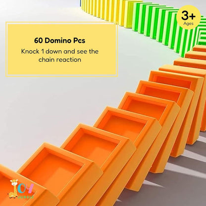 PlayTrack™ Automatic Train Domino Set for Kids – BPA-Free Plastic Toy with Sound Effects & 40 Colorful Domino Blocks (Educational Motor Skill Builder)