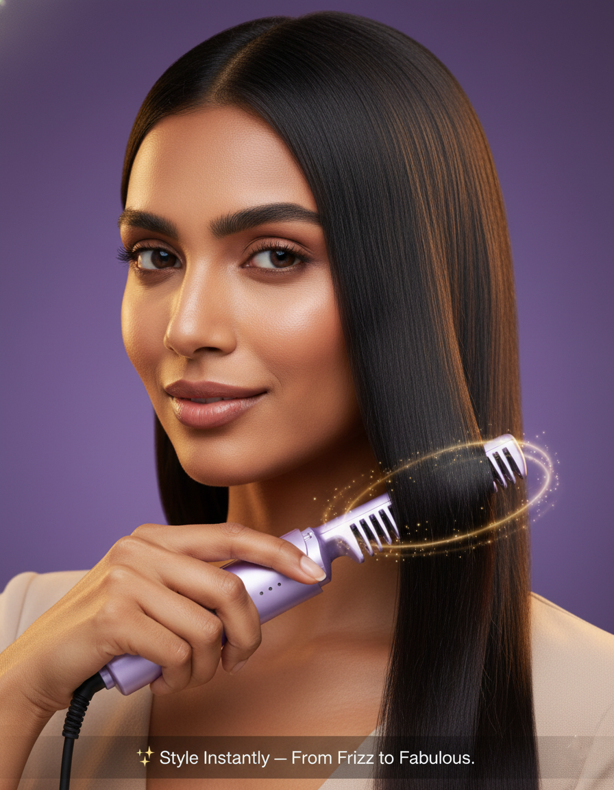 Meneflix™ Cordless Mini Hair Straightener – Portable Rechargeable Hot Comb with Adjustable Heat up to 200°C