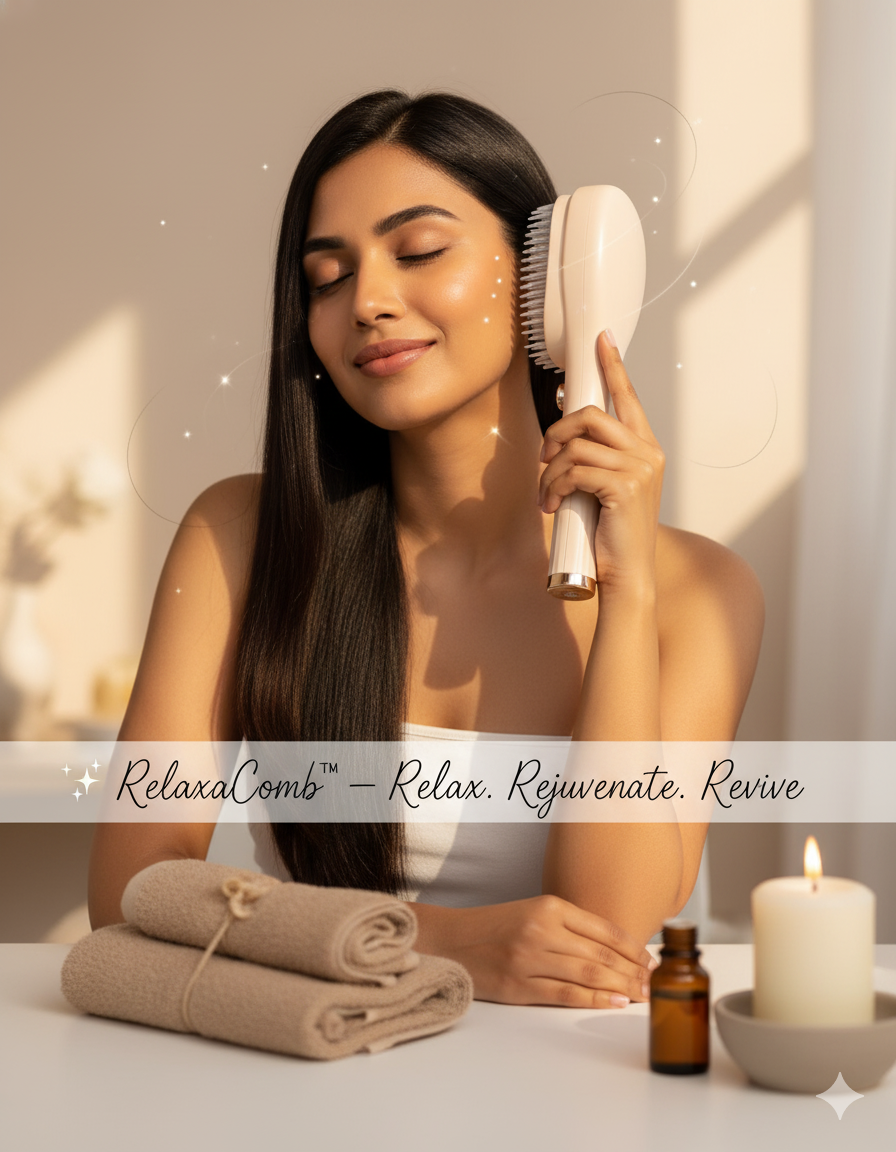 PureEase™ Scalp Massage Comb – Soft Retractable Bristles for Hair Growth & Relaxation